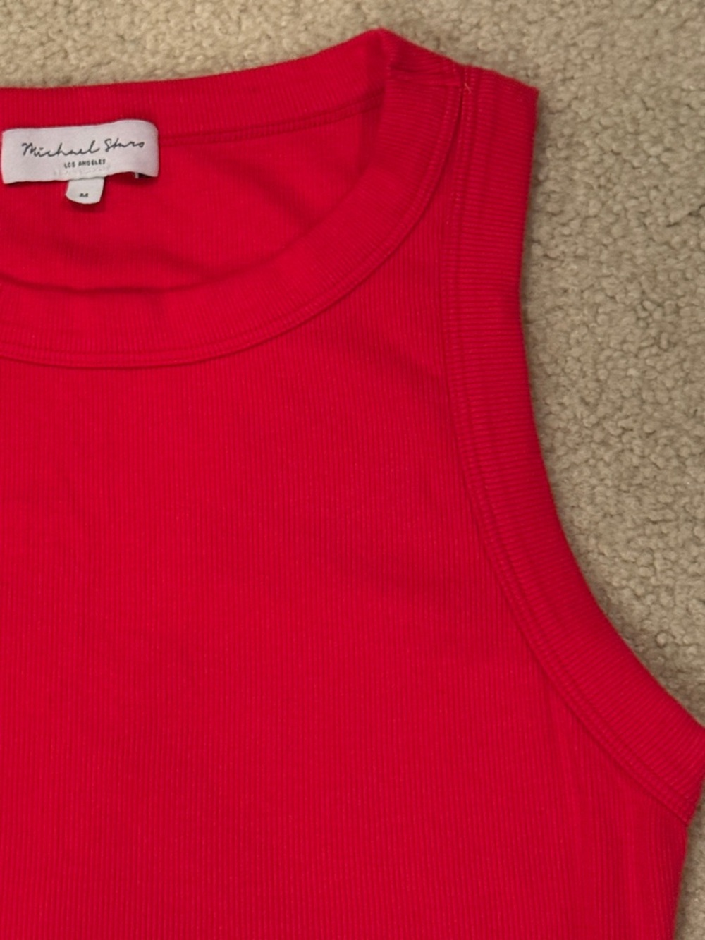 MICHAEL STARS - Halley Ultra Rib Ruched Side Tank Top - NWOT - Picture 7 of 10
